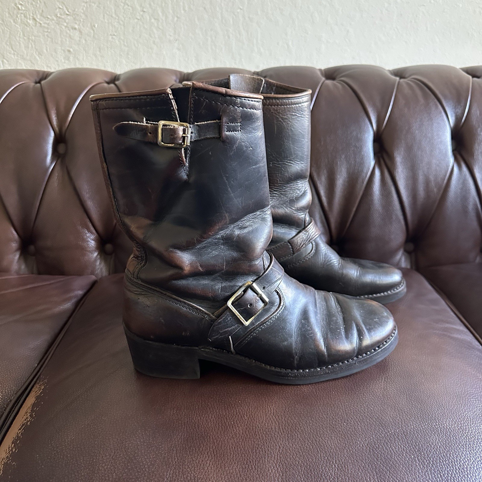 Vintage Engineer Boots Size 8 E Mens Goodyear Welt