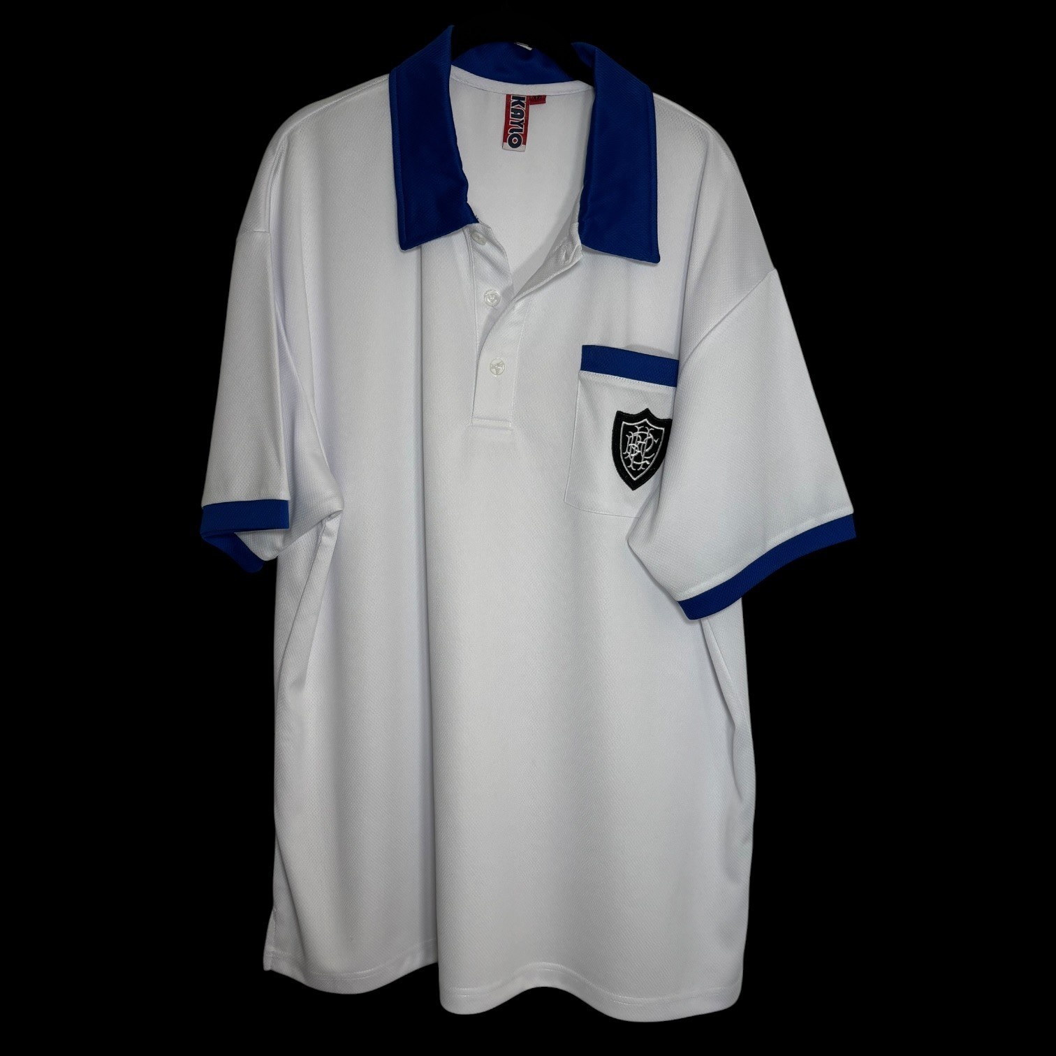 Kaylo XXL White Blue Polo Shirt Chest Pocket Short Sleeve 50in Chest