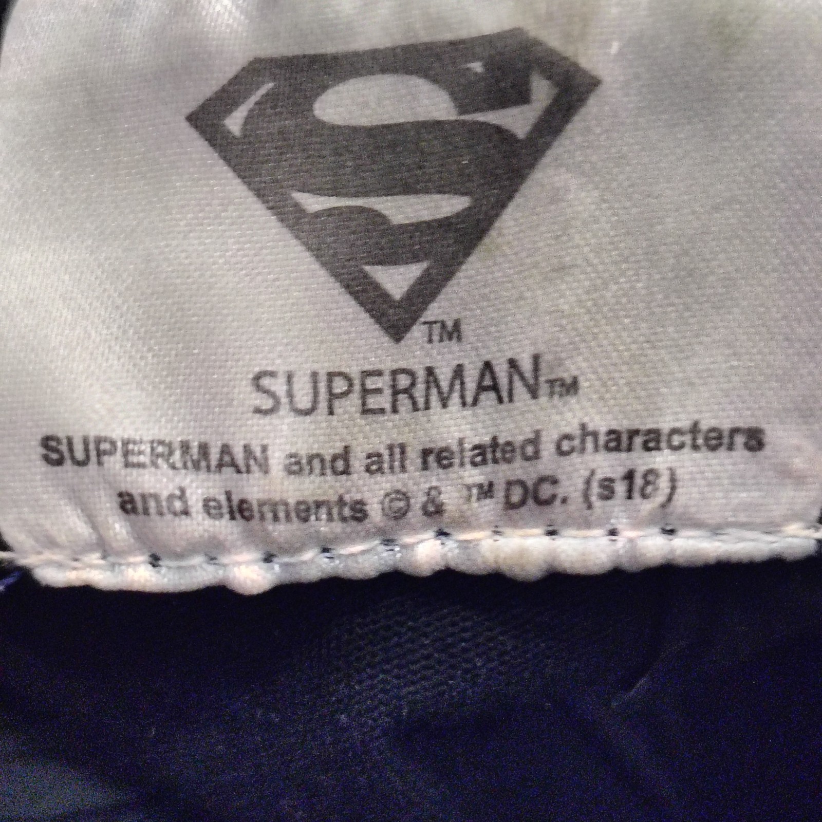 Superman S Logo Patch Ball Cap DC Comics Black Hat Black Neon Blue Symbol OSFM