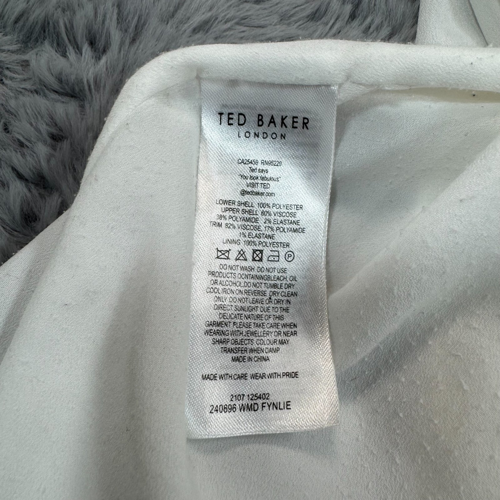 Ted Baker Fynlie Midi Dress Women’s 0 White Viscose Sweater Geometric Pleated