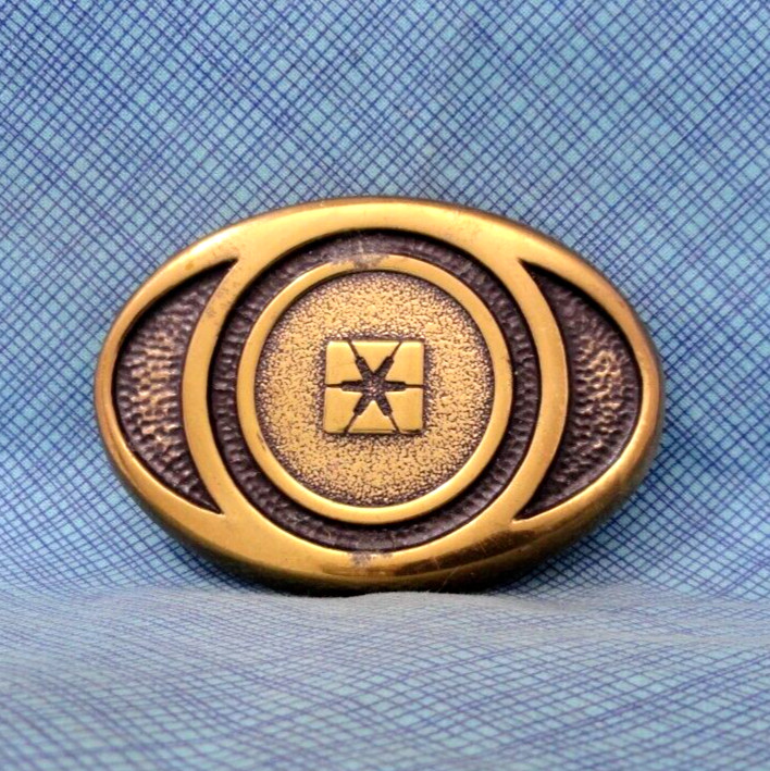 Pacific Bell Emblem Belt Buckle Employee Uniform Brass Vtg 80s Synanon .NOX154