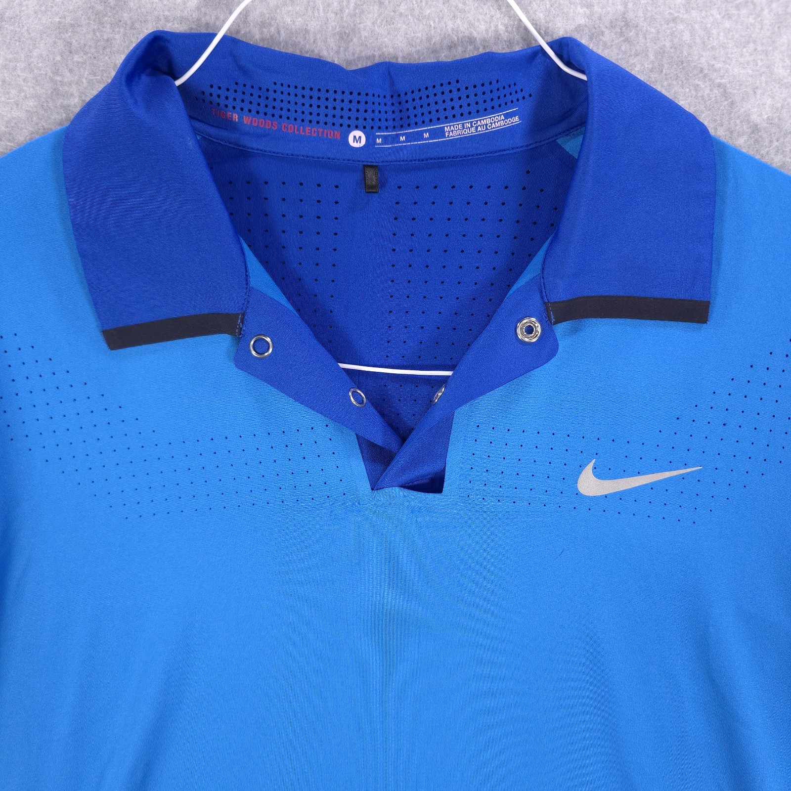 Nike Tiger Woods Golf Perforated Swoosh Advisory Staff Polo Shirt Mens Medium