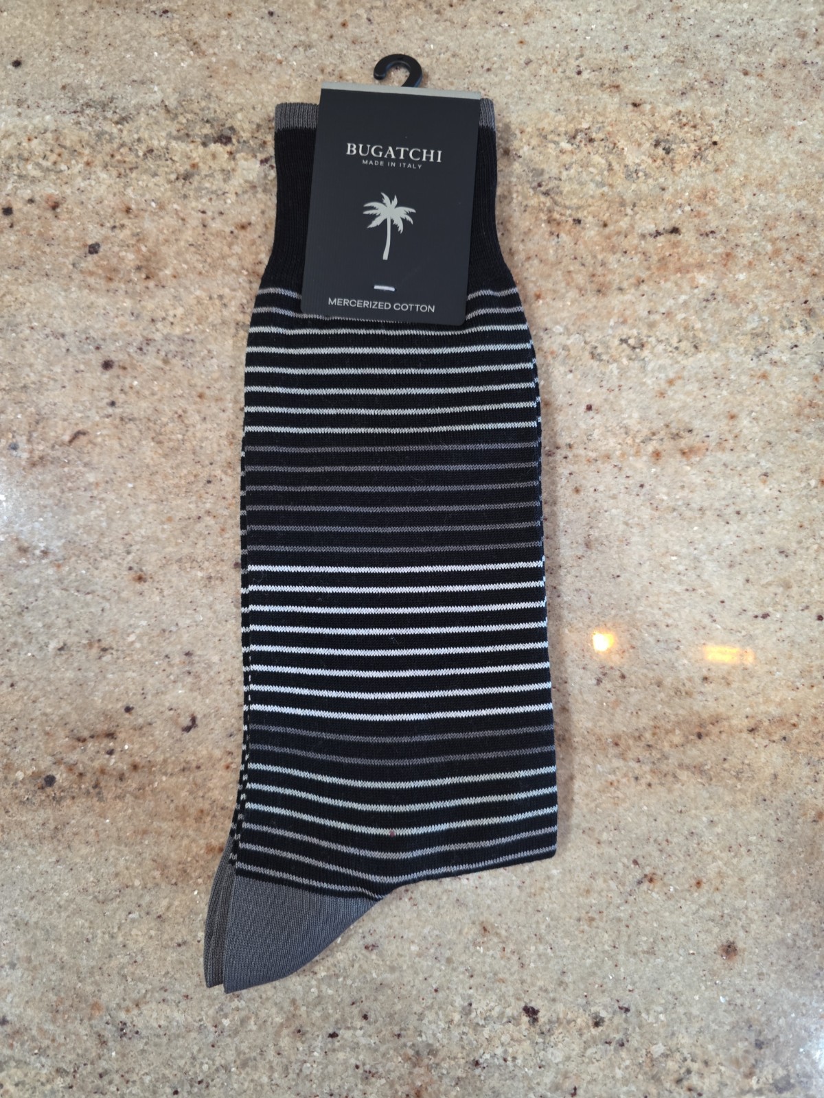 New Men’s BUGATCHI HB1053 Striped Dress Cotton Blend Socks One Size