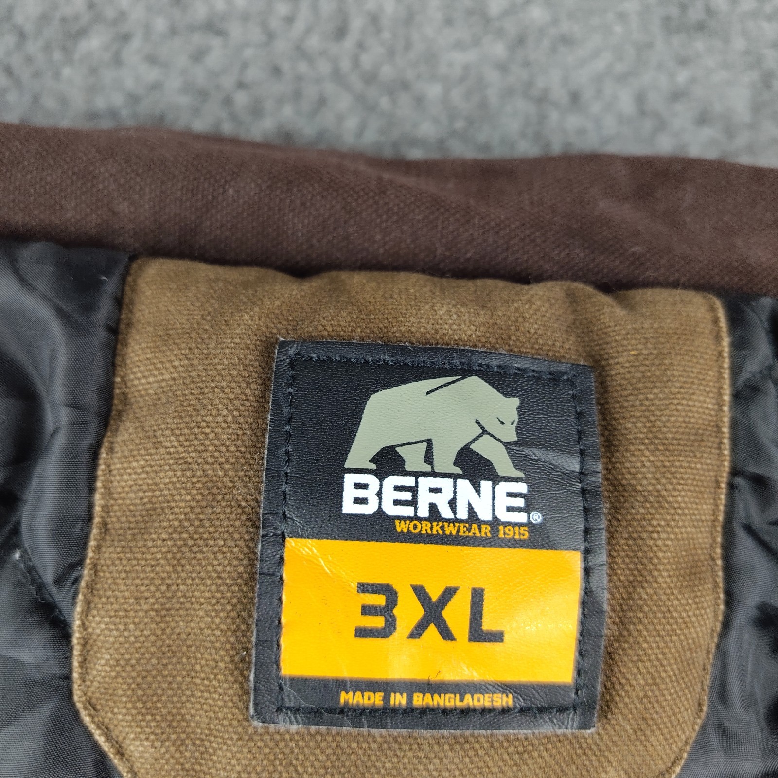 Berne Canvas Chore Coat Dark Brown Insulated Quilt Lined Mens 3XL