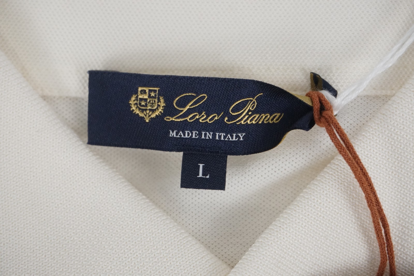 Loro Piana Azeglio Cotton Blend Long Sleeve Polo Shirt In Ivory Men’s Size Large