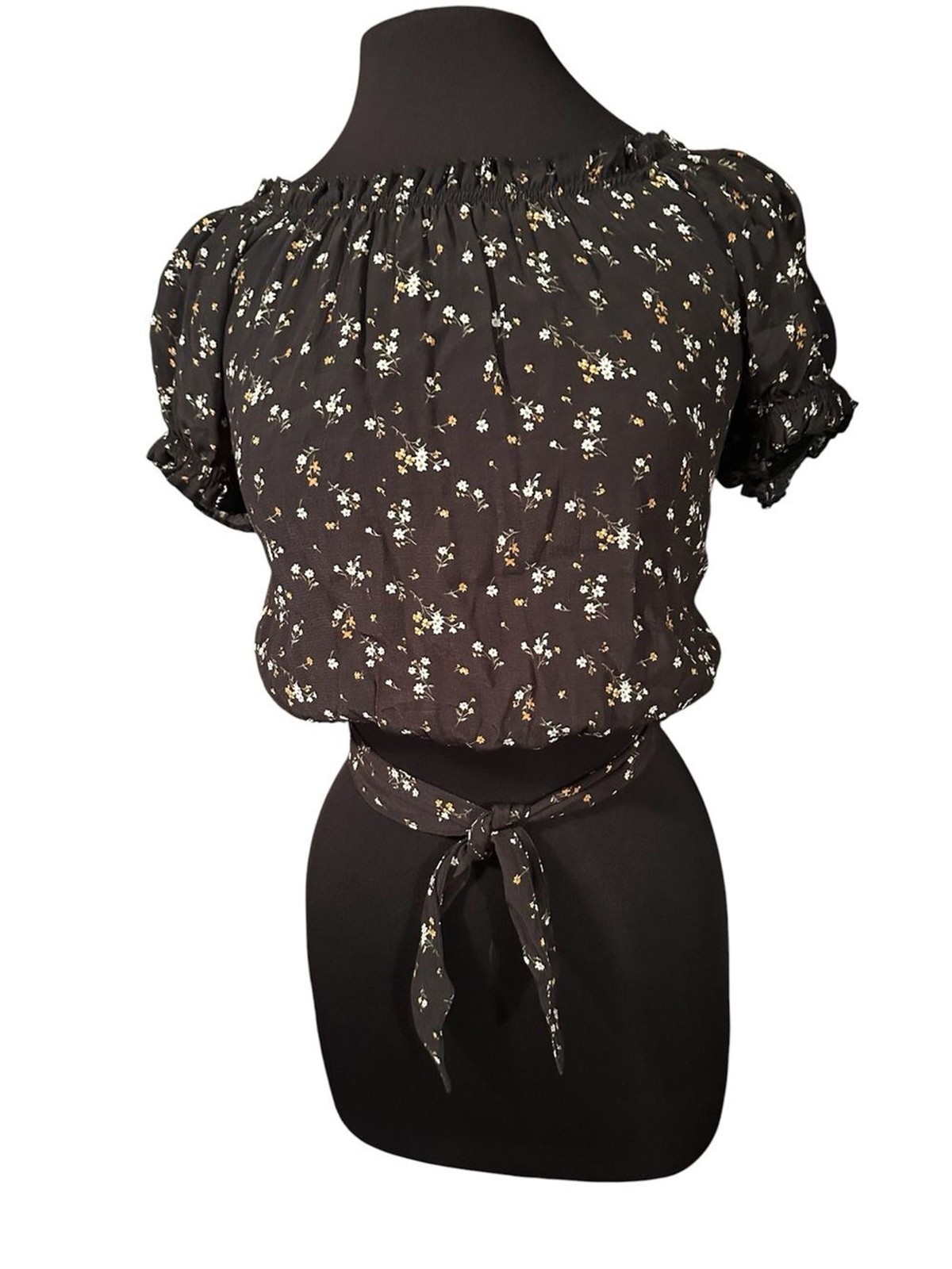 NWT American Eagle Outfitters Floral Open Back Tie Crop Top size XS