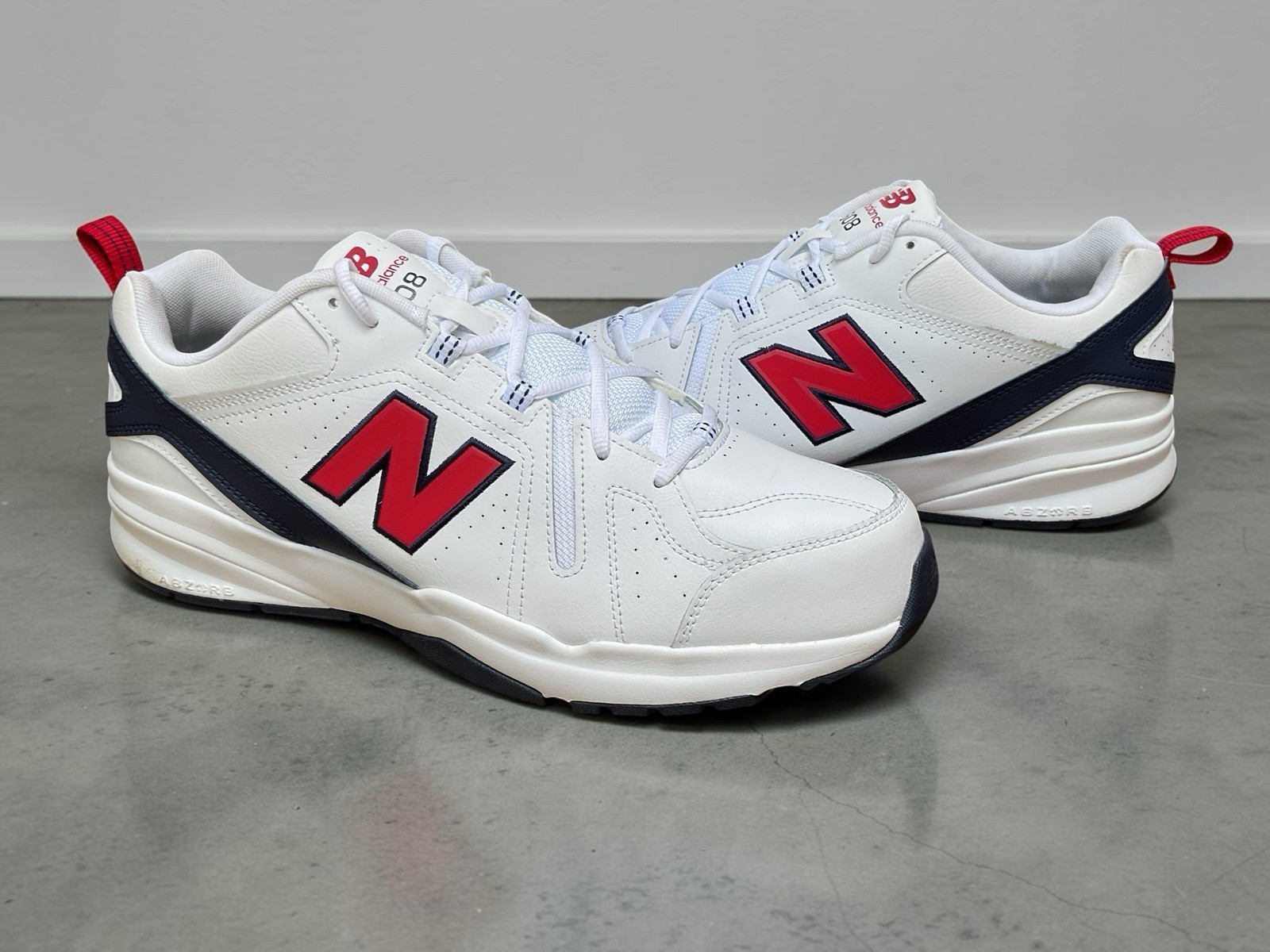 New Balance 608 MX608HR5 Men’s Size 15 White Red Navy Training Walking Shoes