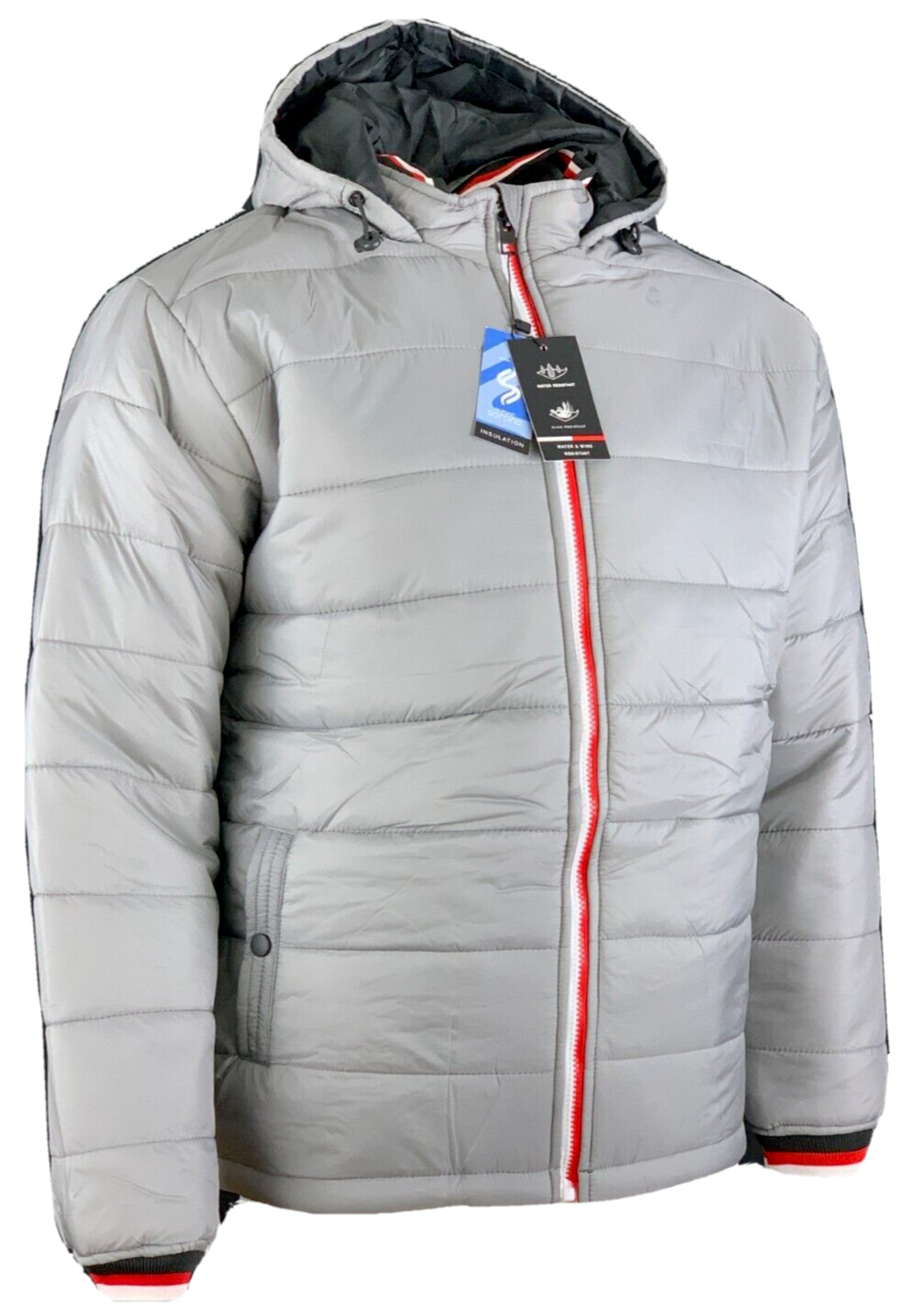 Men’s Winter Polyester Puffer Lightweight Jackets Unbranded – Gray – S