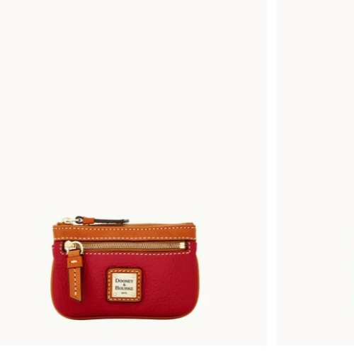 Dooney & Bourke Pebble Grain Leather Small Coin Case Red ZR160 RD NWT NEW!