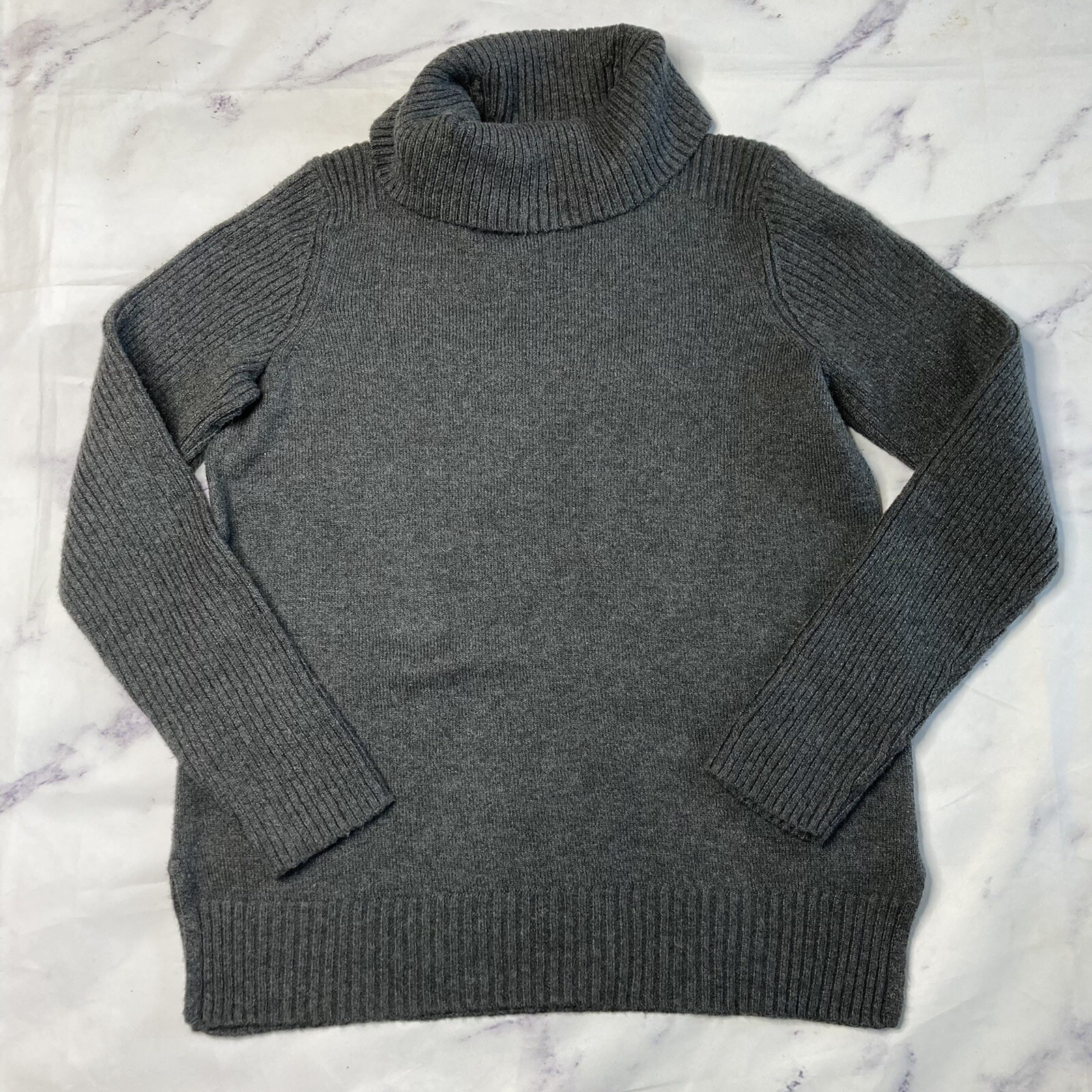 Lucky Brand Gray Long Sleeve Sweater Womens Size Small Turtleneck Pullover N101