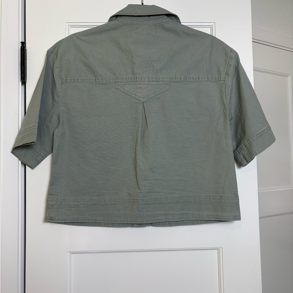 Habitual Green Cropped Short-Sleeve Utility Jacket (Small)