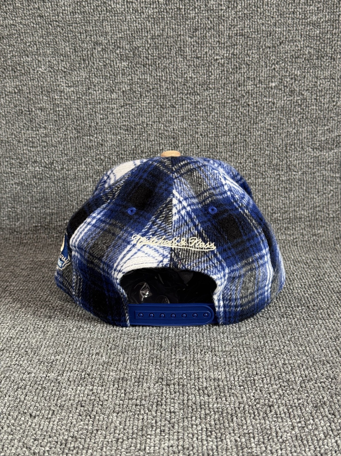 Mitchell & Ness Texas Rangers Plaid Snapback Tan Brim Hat One Size