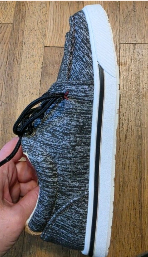 Twisted X Gray Heathered Cotton Blend Lace-Up Sneaker Round Toe US 5 Logo