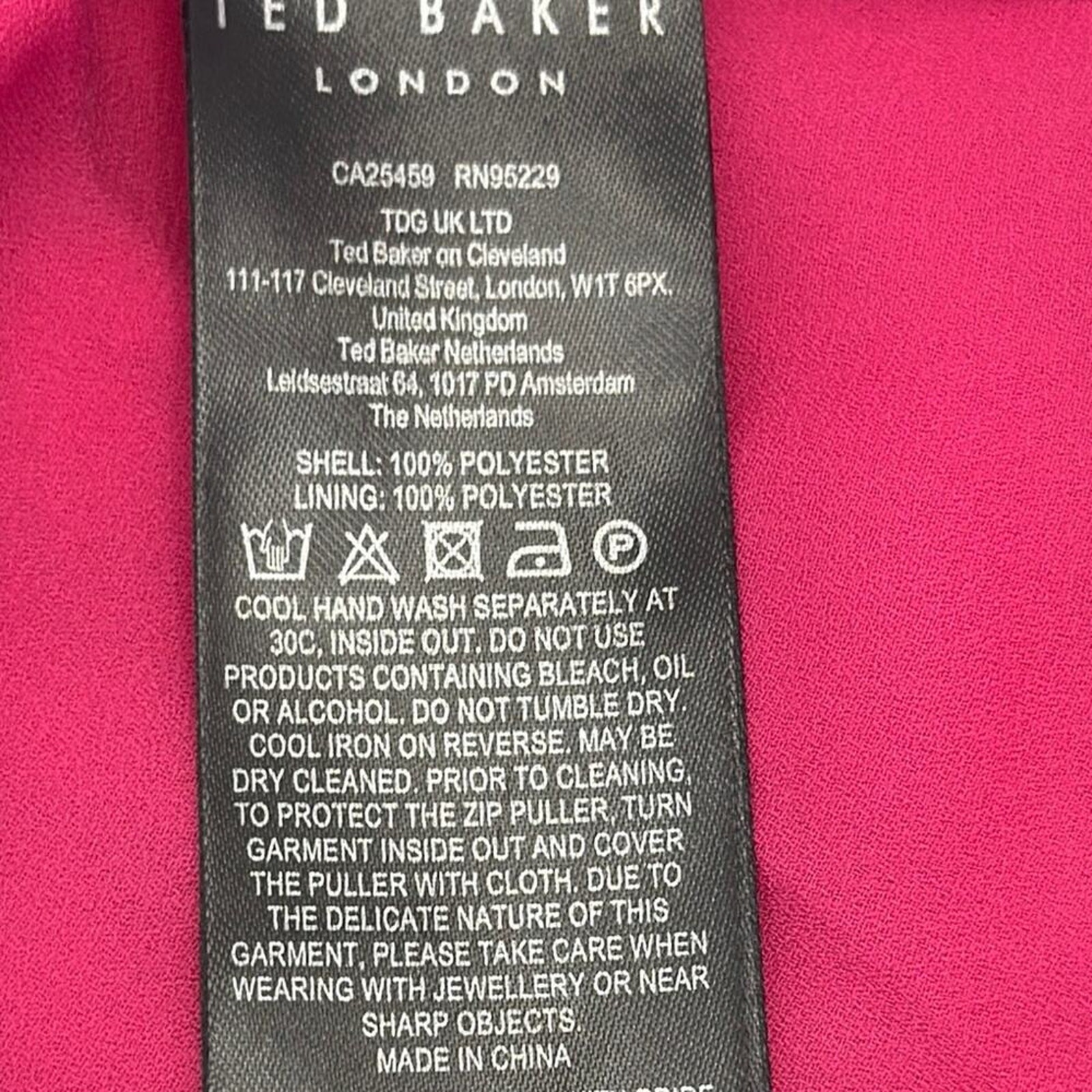 Ted Baker Hot Pink Tie-Front Mini Dress
