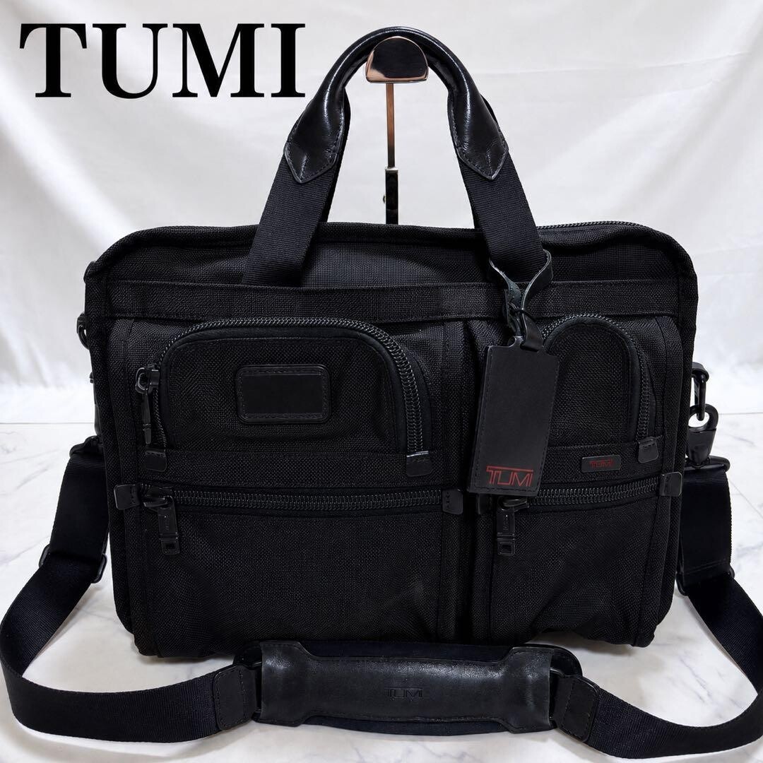 TUMI Alpha 26141DH Expandable 2Way Business Briefcase Black Laptop Bag Authentic