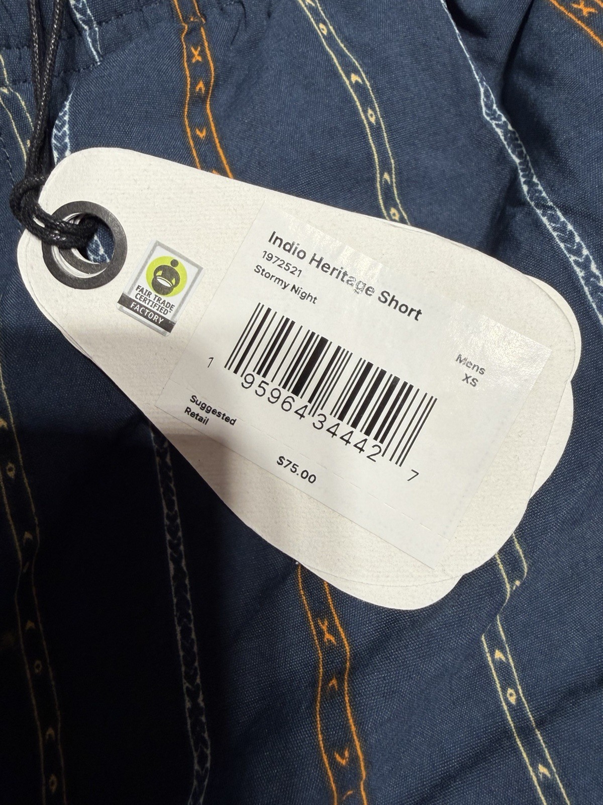 NWT prAna Indio Heritage Short Men’s XS Stormy Night Striped Drawstring $75