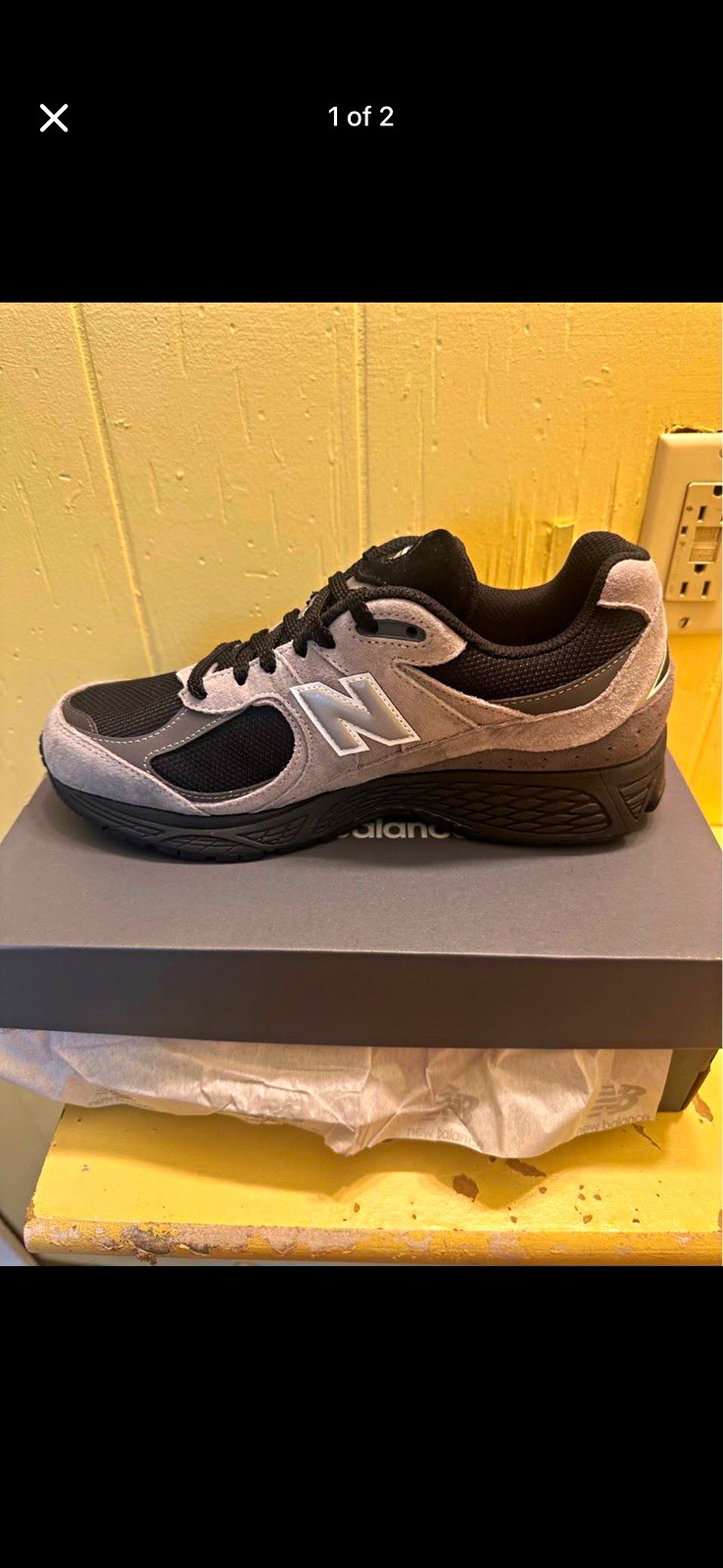 New Balance 2002R Slate Grey/Black/Silver Low Top Lace Up Sneakers U2002RM