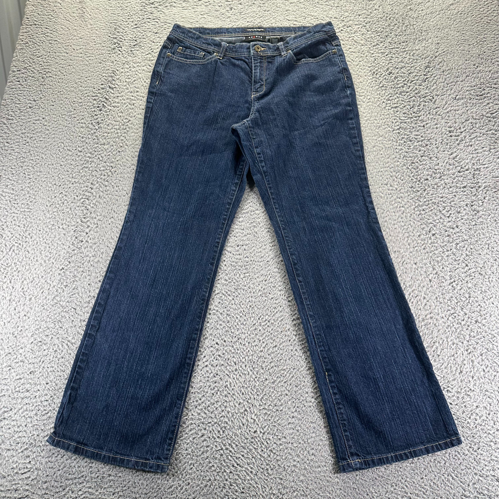 Axcess Jeans Women’s 12 Blue Cotton Denim Bootcut Relaxed Fit Workwear Stretch
