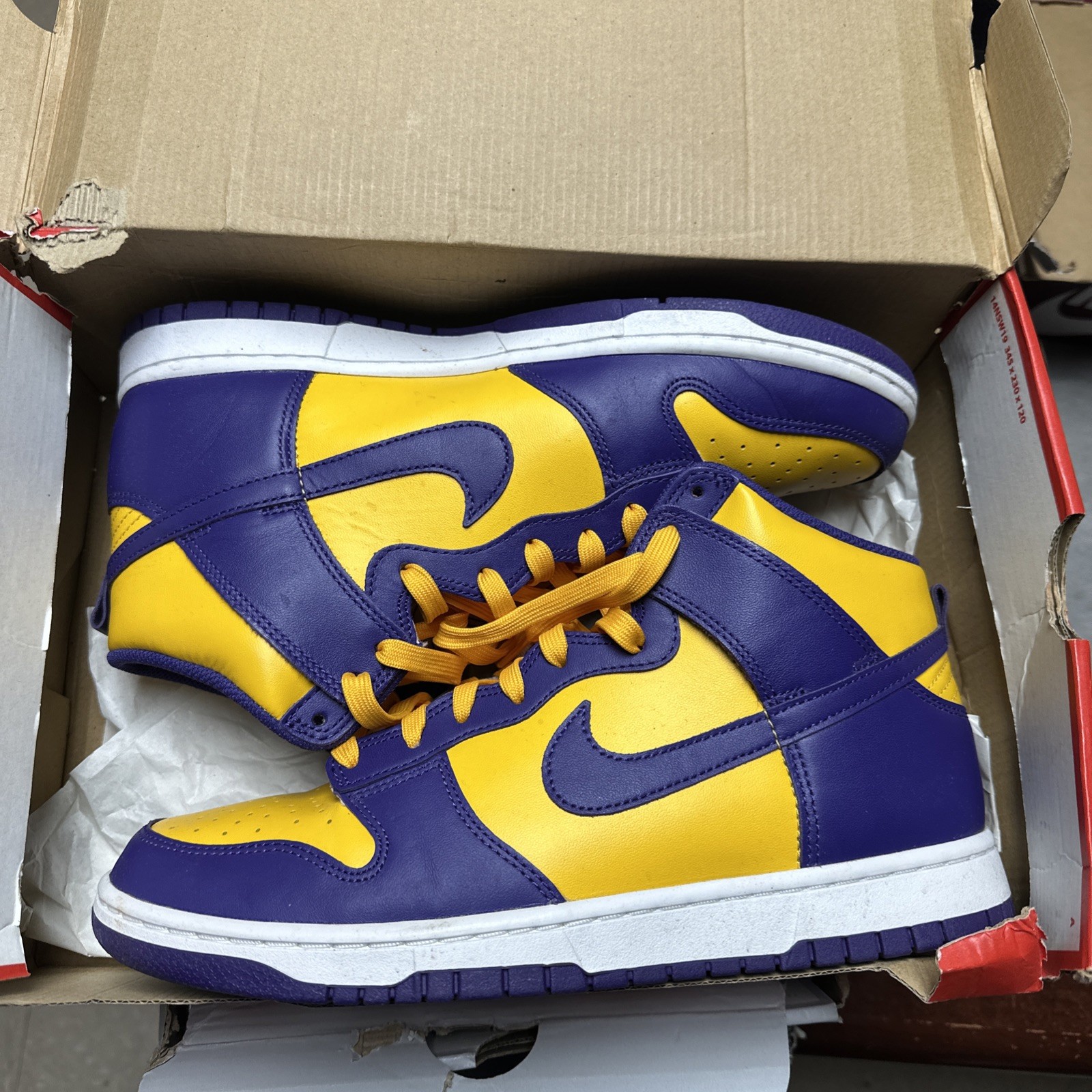 Nike Dunk High Retro Lakers Mens Size 10.5 DD1399 500 Court Purple Gold