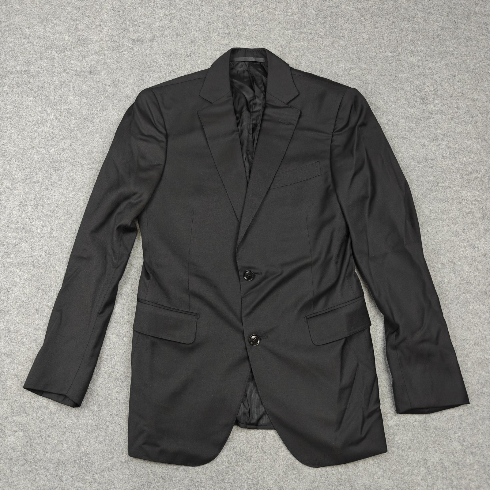 Pal Zileri Suit Jacket Mens 46 Black Wool Two Button Viaggiatore Made In Italy