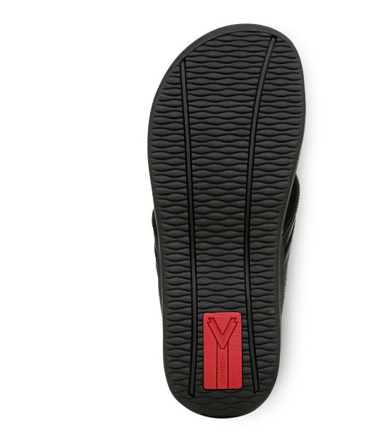 Vionic Men’s Tide II Toe Post Sandal, Black