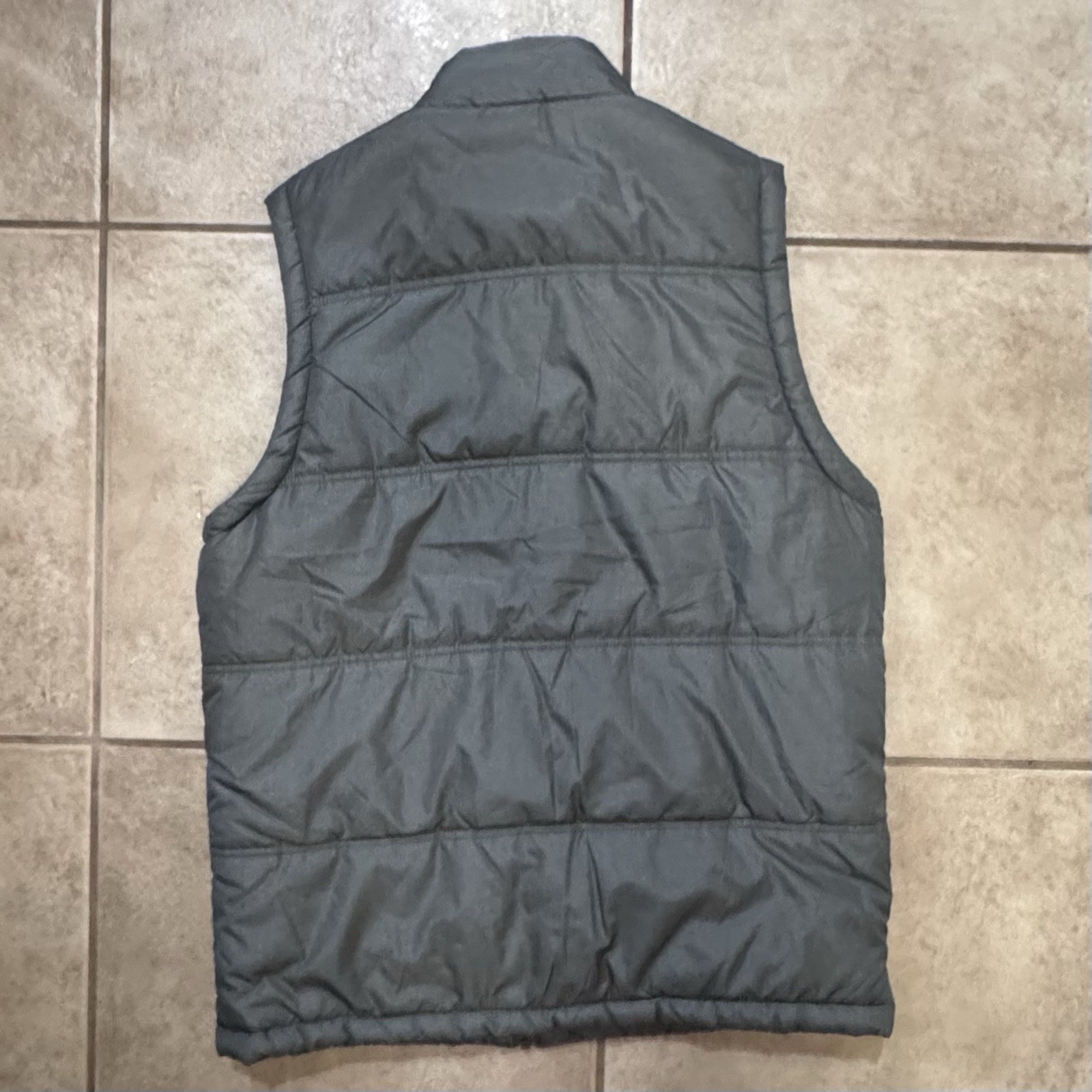 Weatherproof Vintage Blue Puffer Vest Full Zip Zipper Accents Pockets Men’s Med