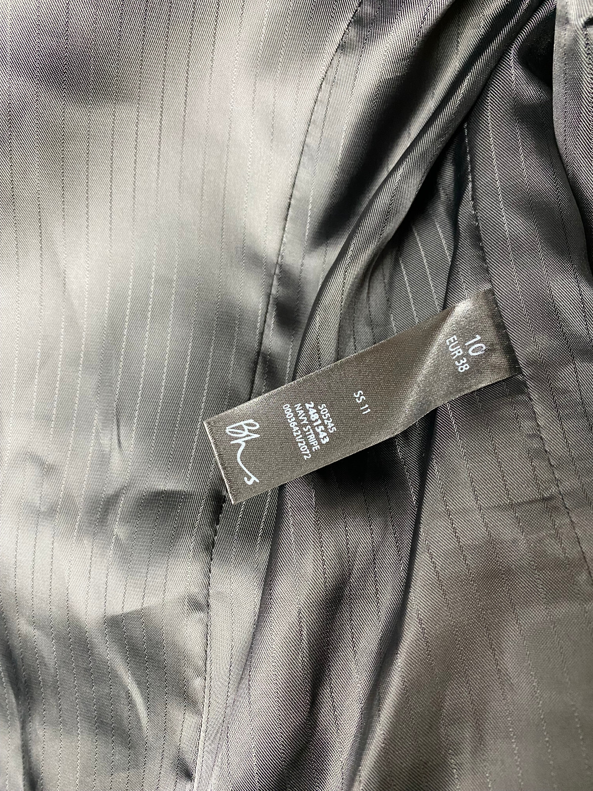 Bhs Classic Vintage Pinstripe Dark Navy Suit Blazer UK 10
