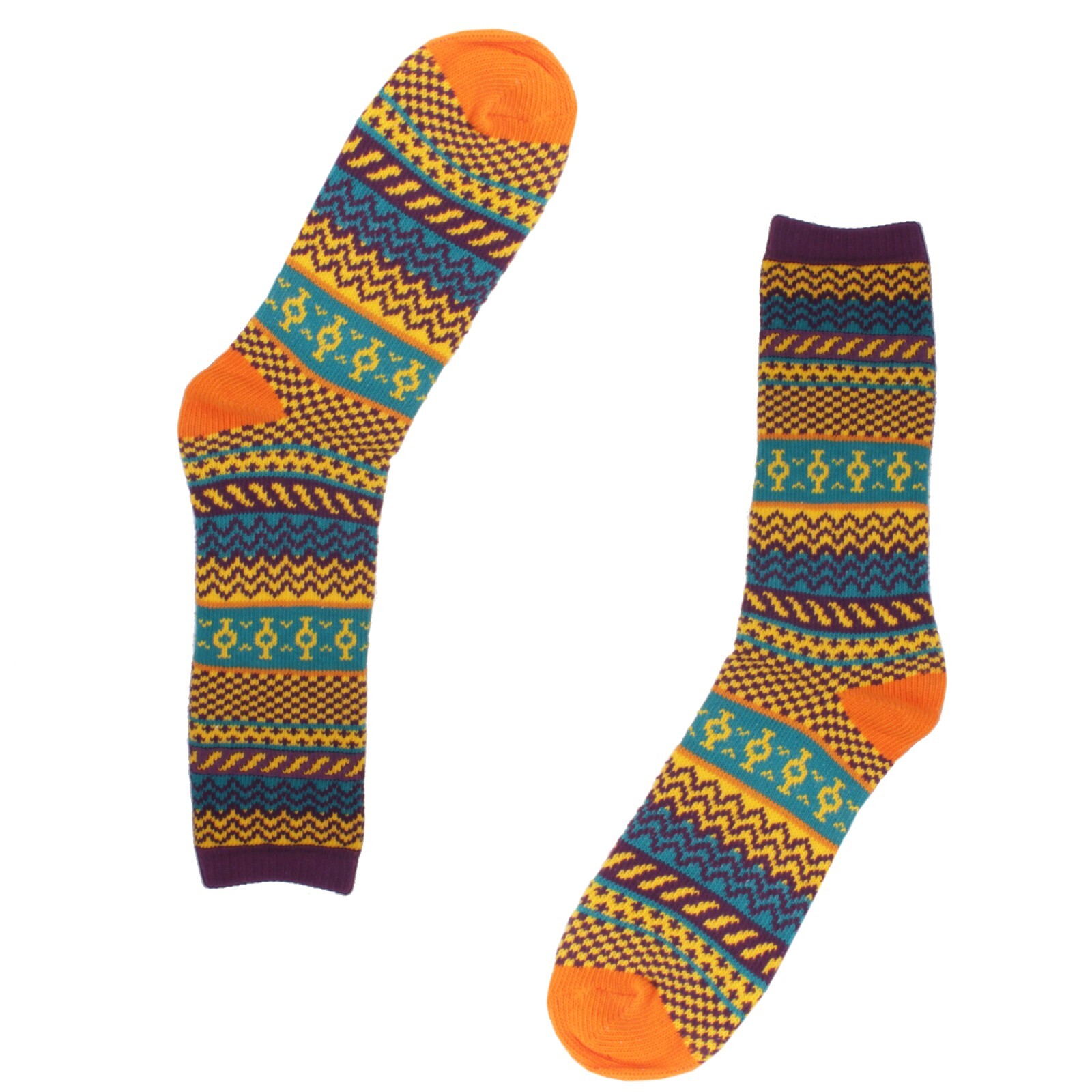 BambooMN Men’s Colorful Patterned Socks – Long Over The Calf Stylish Cotton