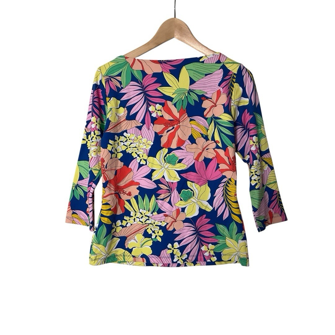 New J Mclaughlin Wavesong Top Catalina Cloth Stretch Multicolor Floral Bright S