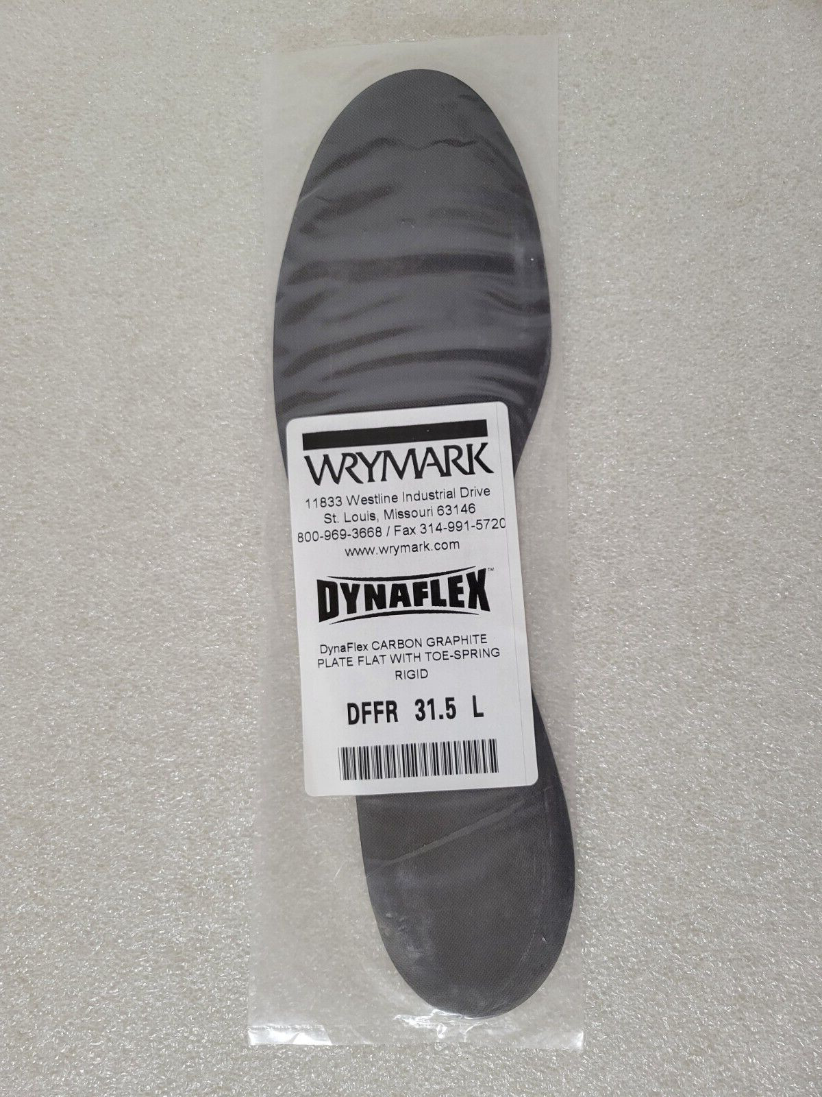 Wrymark Dynaflex DFFR 31.5 L Left Carbon Graphite Plate Flat w/ Toe-Spring Rigid