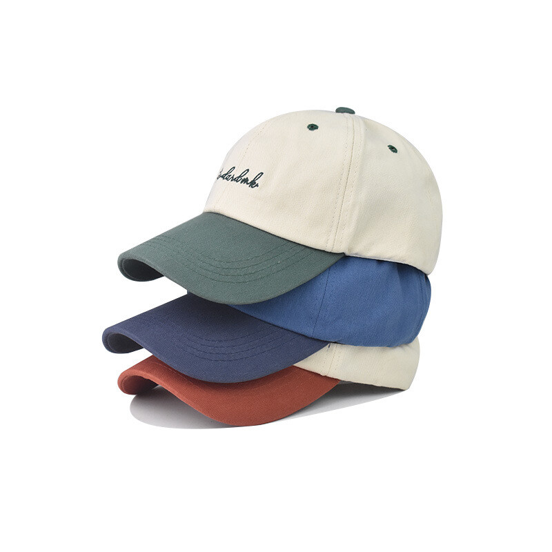 Men Women Small Letter Contrast Color Baseball Hat Cotton Personalized Cap