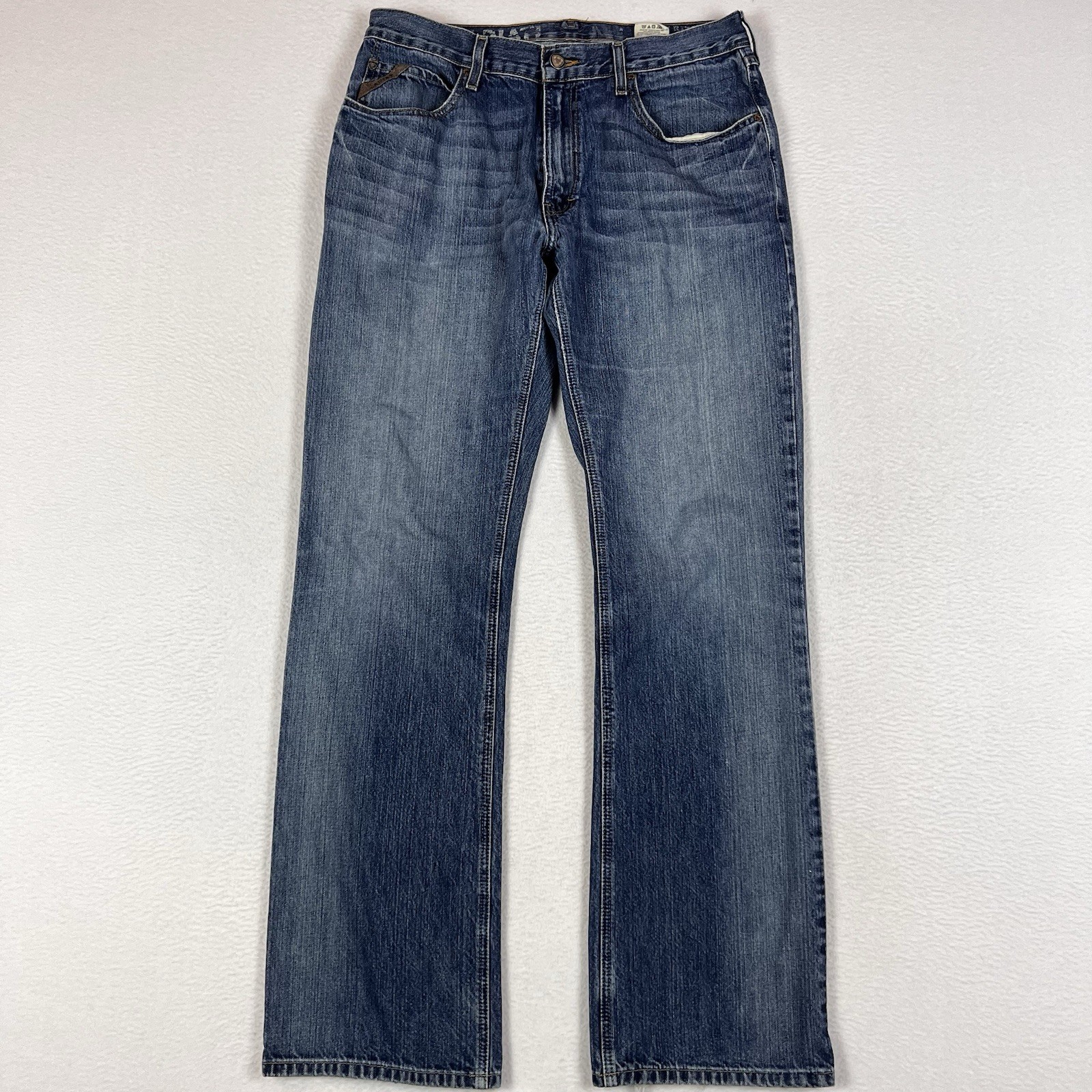 Ariat Jeans Mens 34×36 M4 Low Rise Boot Whiskering Western Rodeo