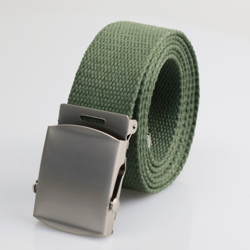 Unisex Fully Adjustable Canvas Web Belt with Black Flip Top Buckle 50” Long