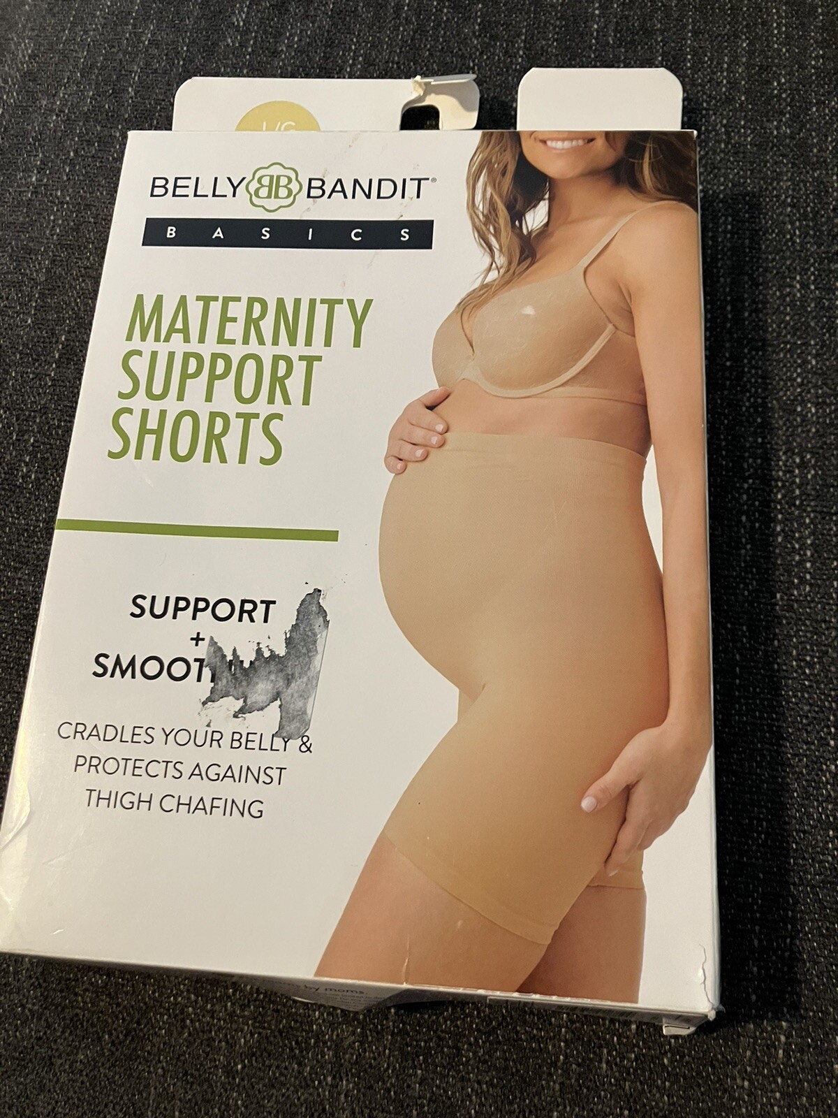 Belly Bandit Basics Maternity Support Shorts Anti Chafing Nude Large NIB