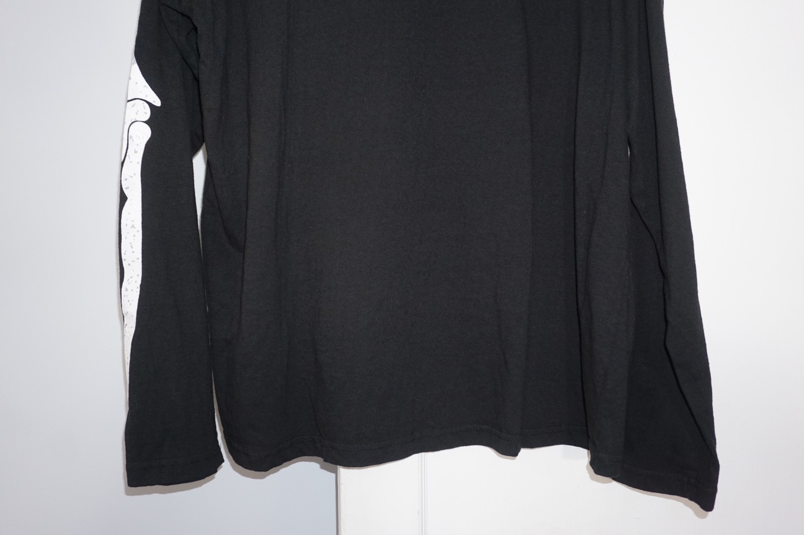 Urban Buck Skeleton Bones Ribcage Long Sleeve Black T-Shirt Mens Size XL