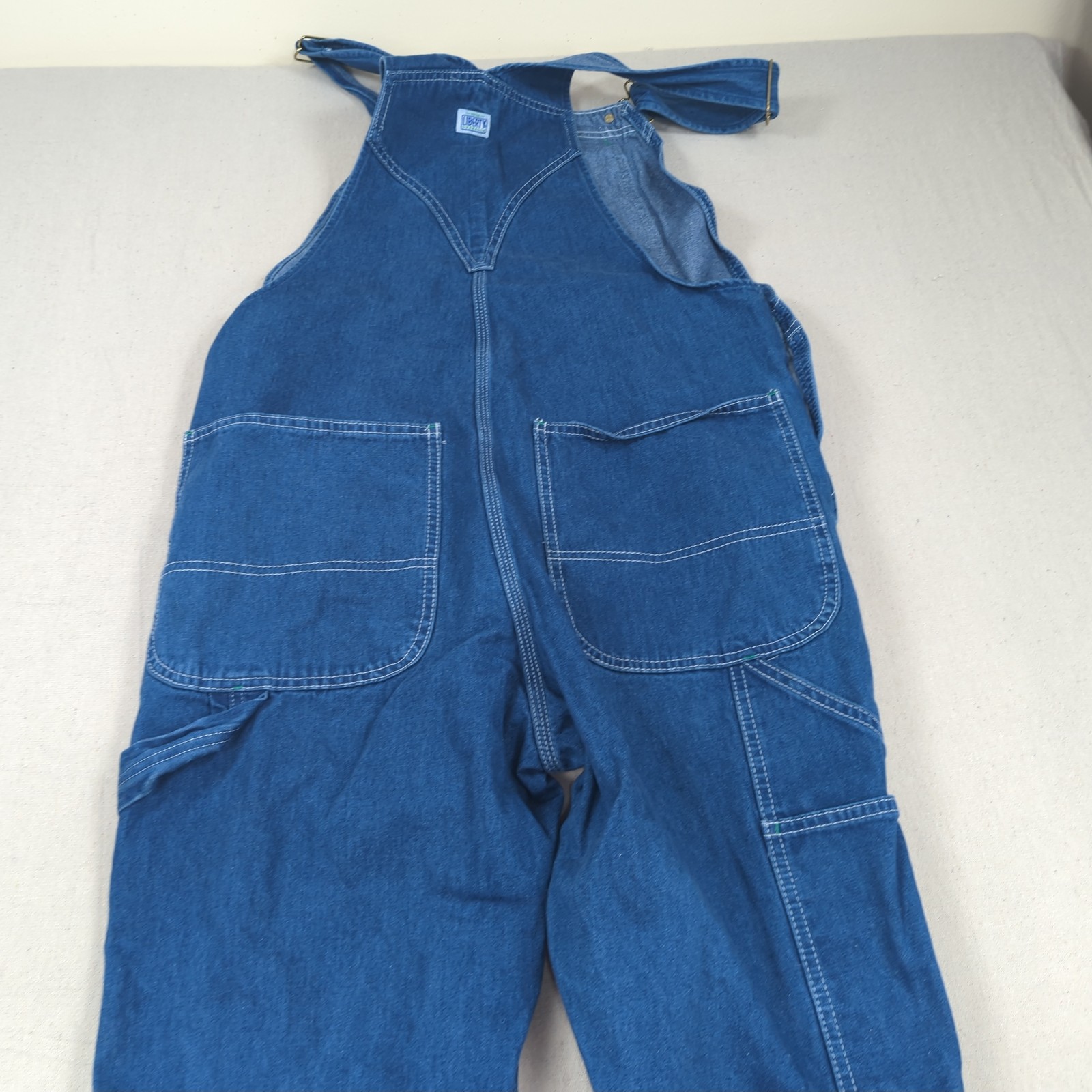 Liberty Overalls Mens 34×30 Blue Denim Utility Hammer Loop Carpenter Workwear