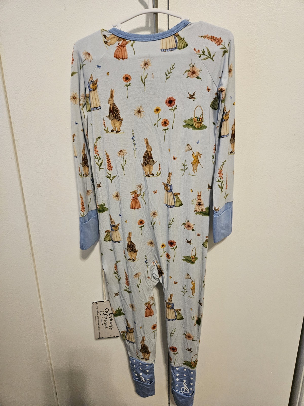 Jamie Session Rabbit Floral Zip Sleeper Bamboo/Spandex Footless 18-24M