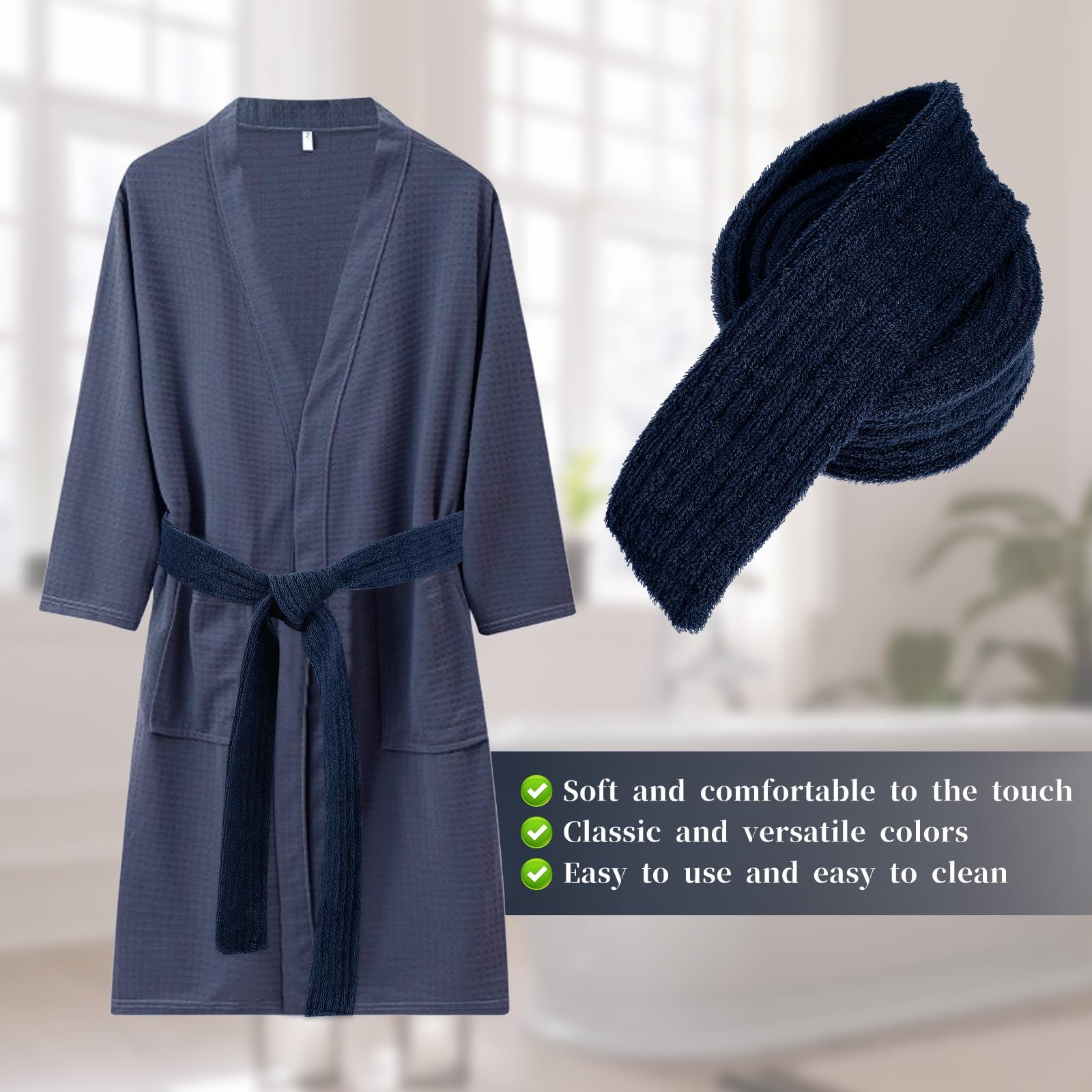 TIESOME Robe Belt Replacement, Tie for Women & Men, Robes 11, Navy Blue