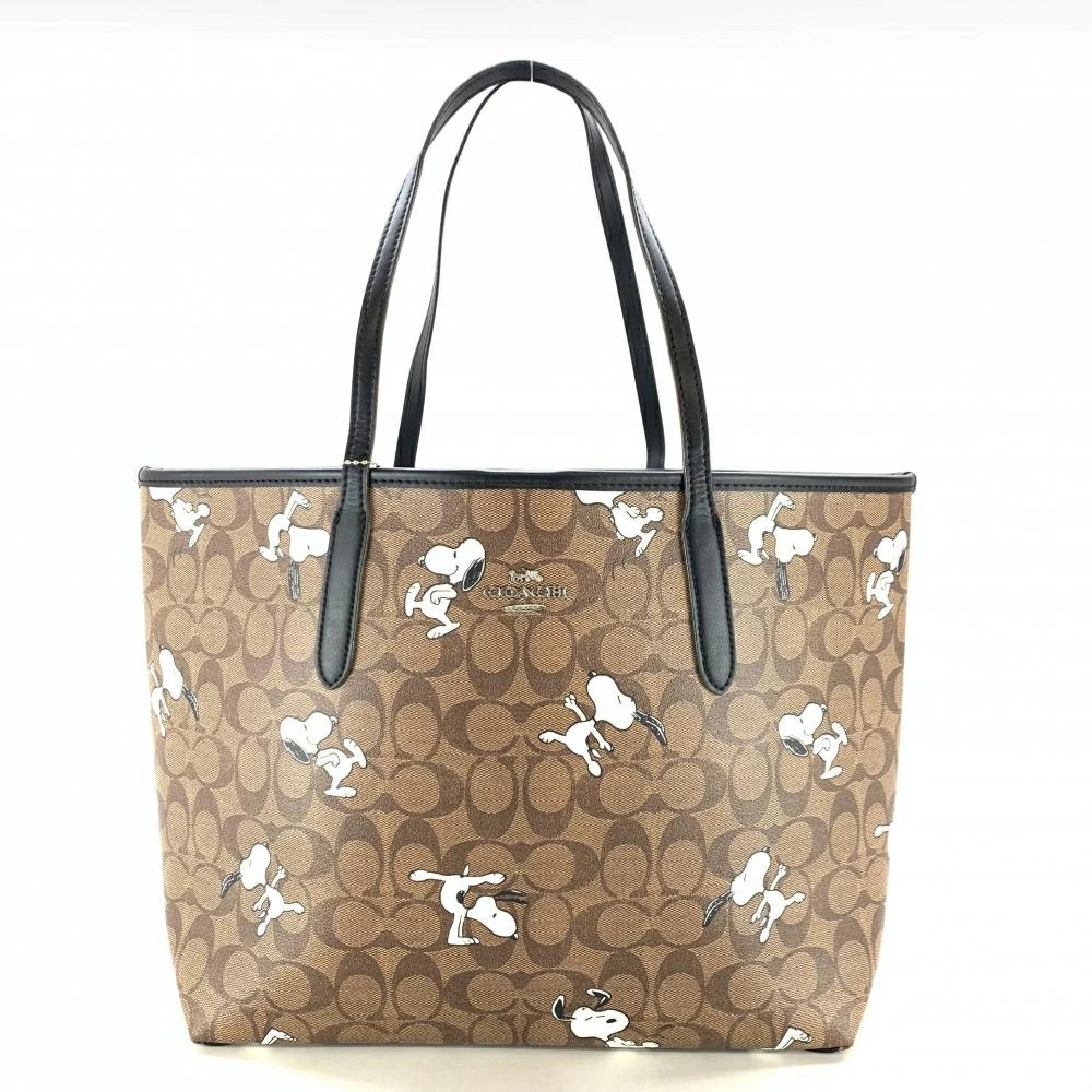 COACH Coach 6160 Signature City Tote Bag Peanuts Collaboration Snoopy Patch Wome