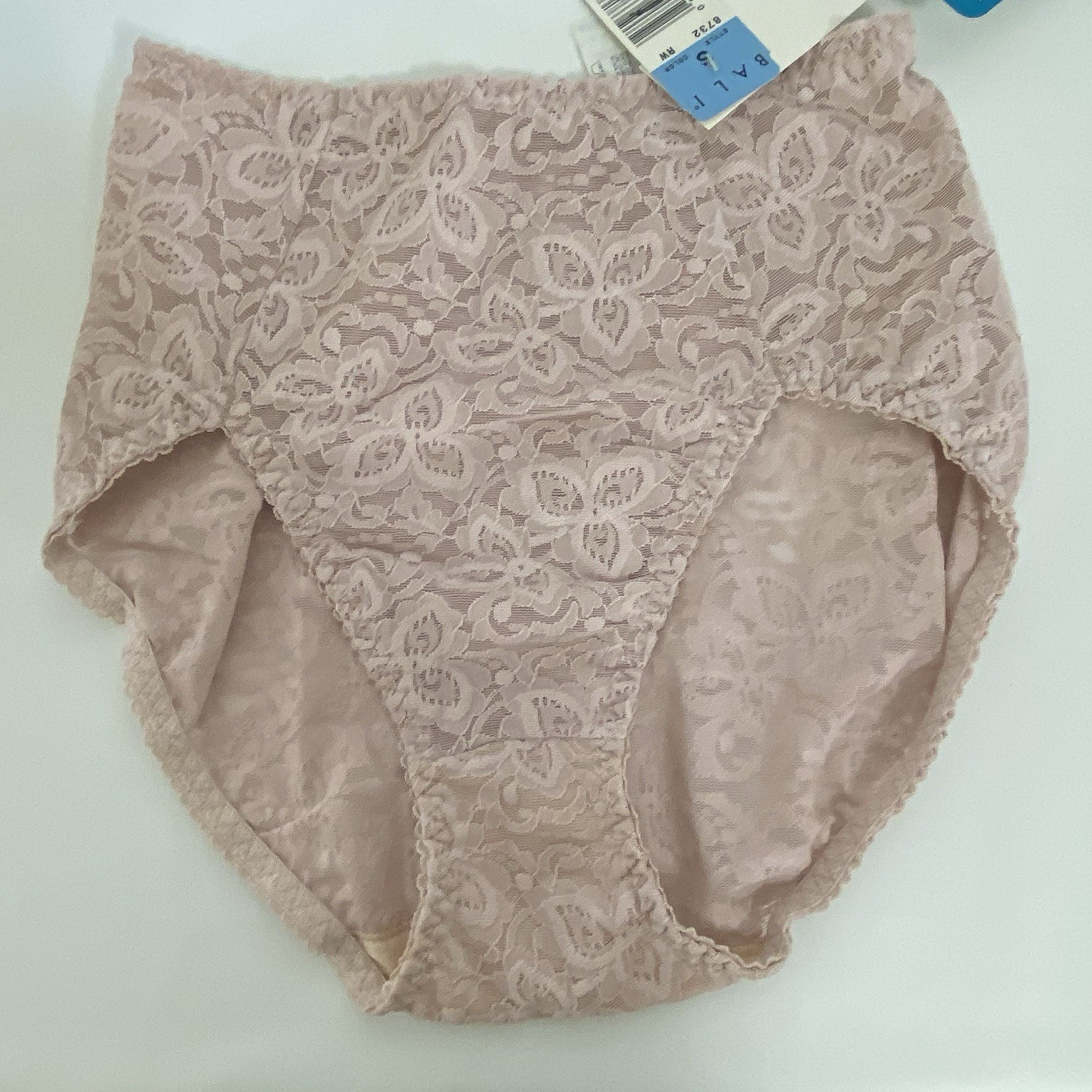 Bali Lace N Smooth Brief All Over Stretch Contour Lace High Cut Style 8732 Small