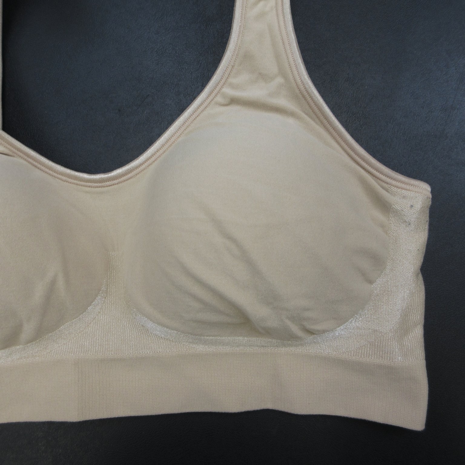 BALI Bra Women’s Beige L Wireless Seamless Nylon Spandex Padded Comfort