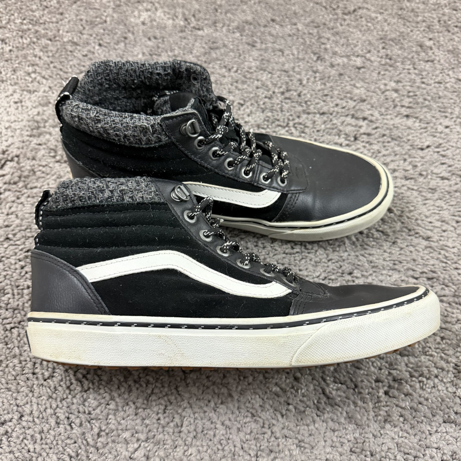Vans SK8 High Top Skateboard Shoes Mens 8.5 Black Comfort Lace Up 721356