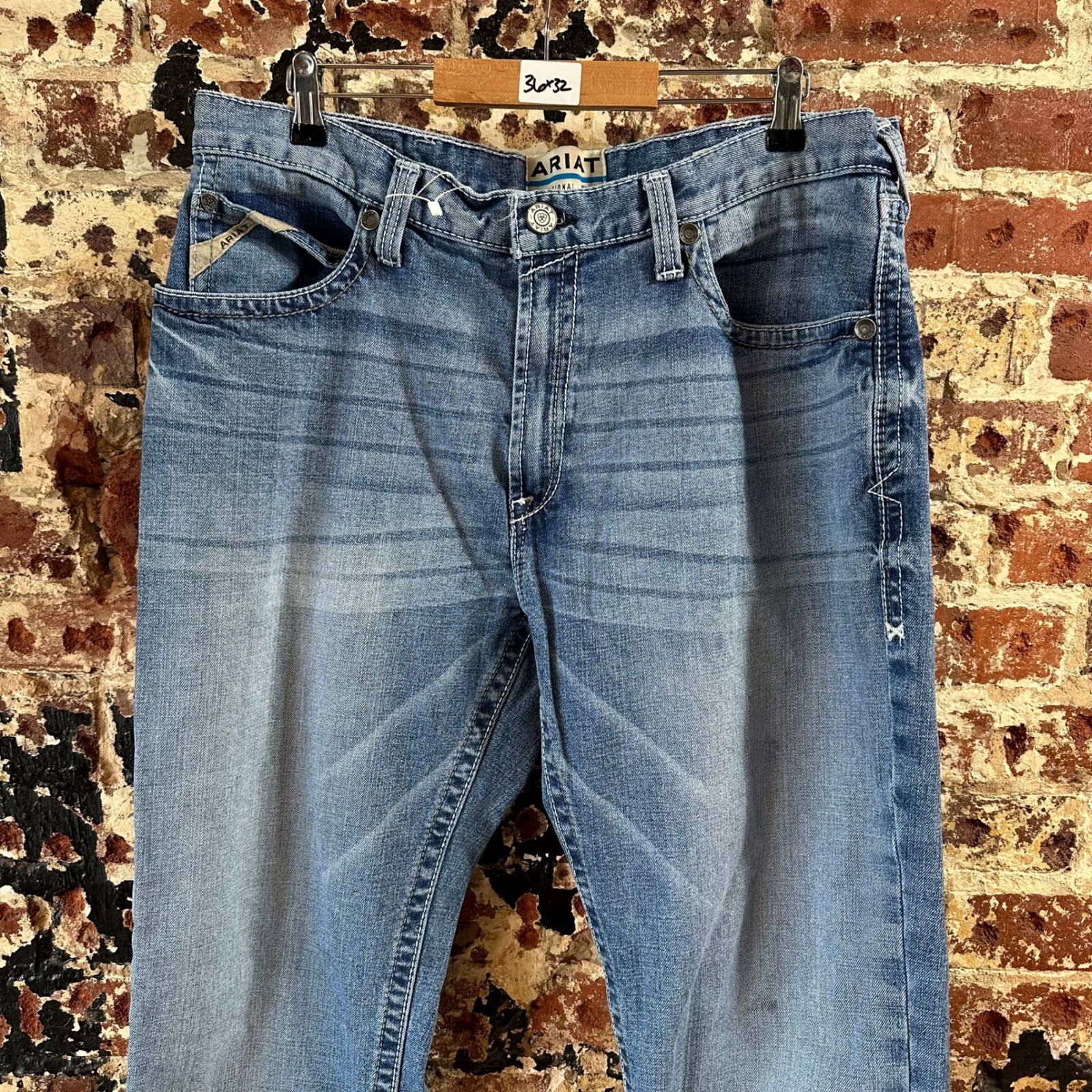 Ariat M2 Traditional Relaxed Fit Bootcut Blue Jeans Western Workwear Mens 36×32