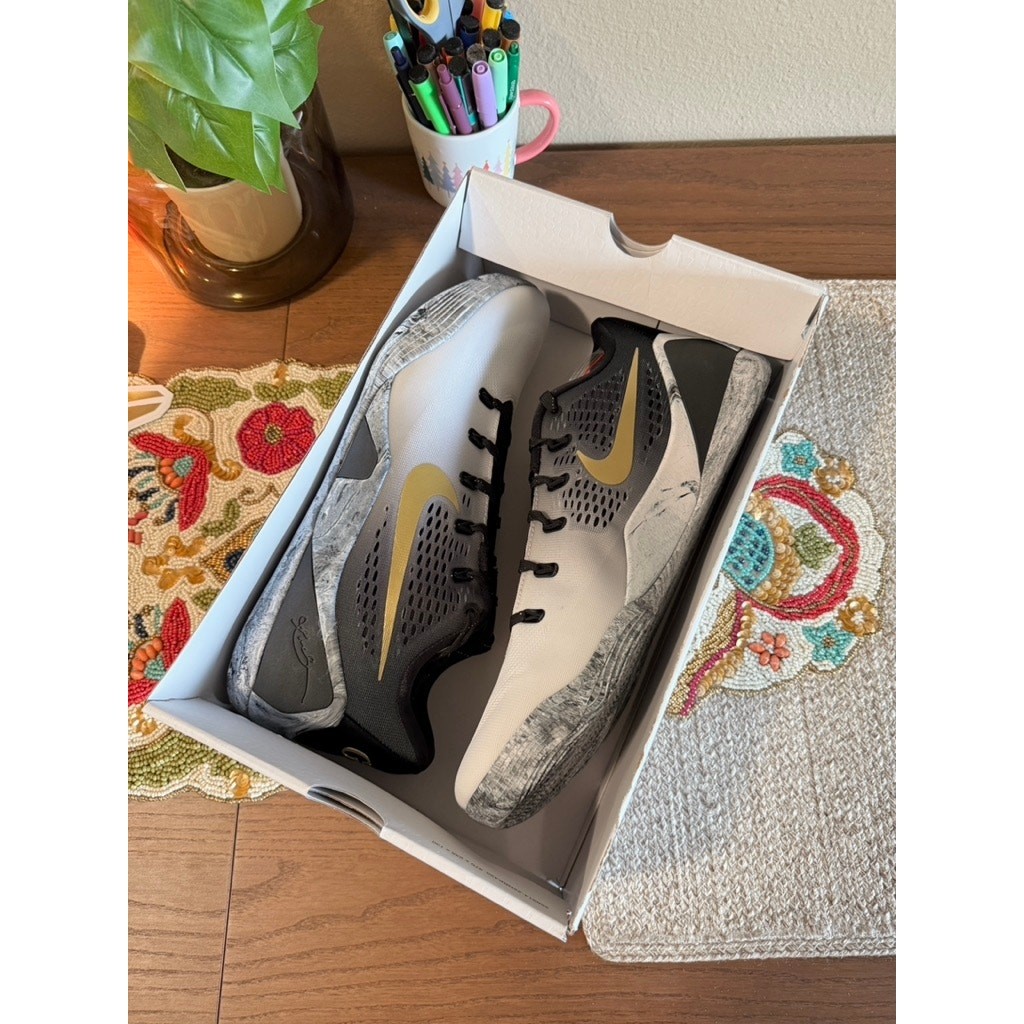 Size 16 – Nike Kobe 9 Elite EM Low Protro Mambacita Black Gold White FZ7333 002