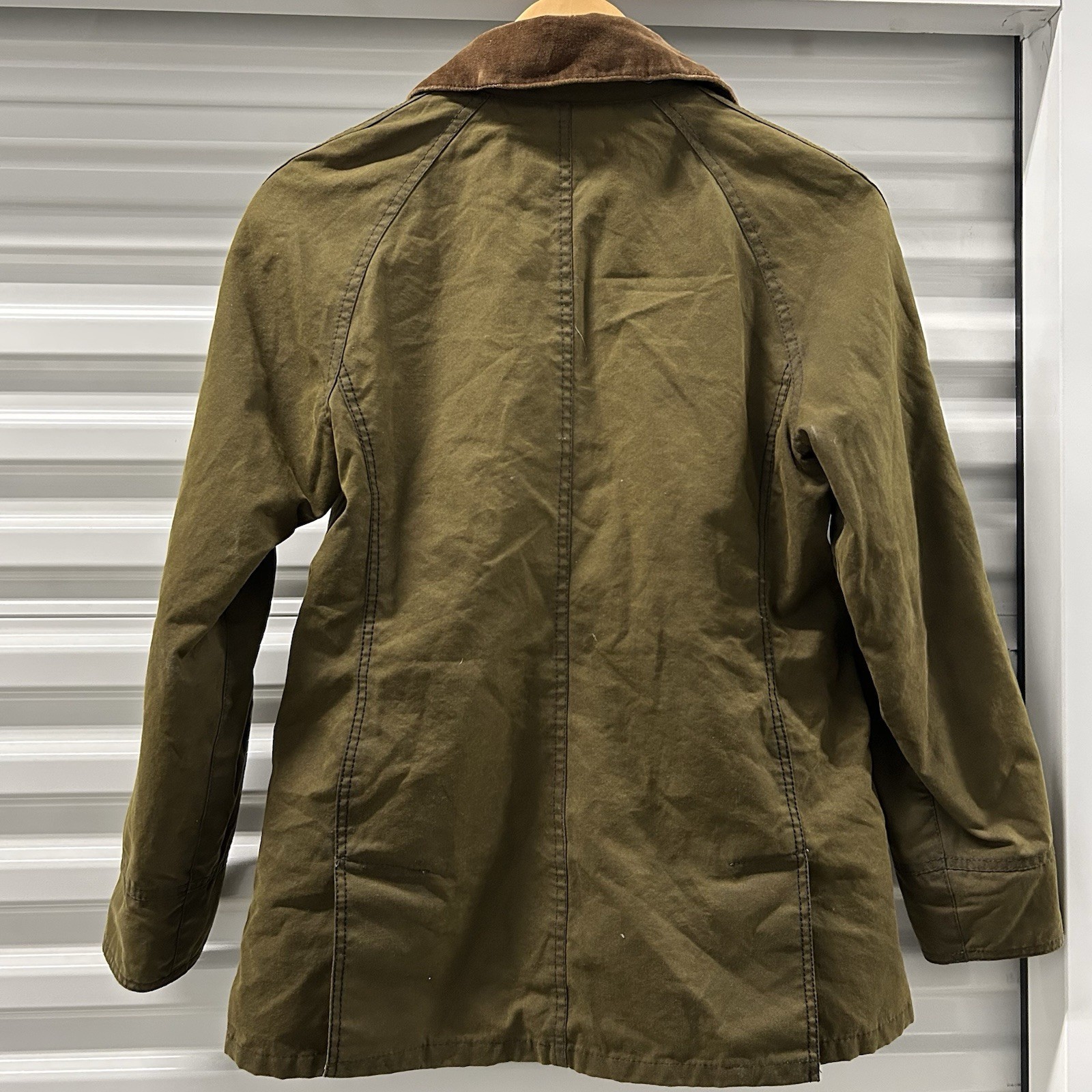 Barbour & Beaufort Men’s Olive Sagwaxed Plaid Lined Coat Jacket 80’s Vintage