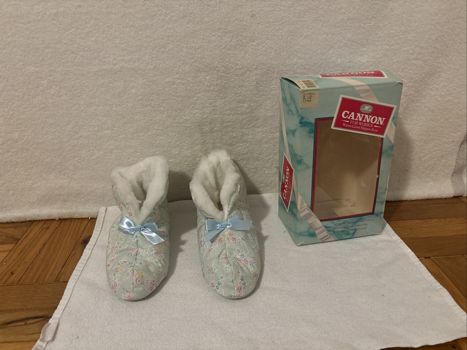 Vintage Cannon Warm Lined Slipper Boots Wms Lg XL 9 1/2-10 1/2 NIB FREE SHIP