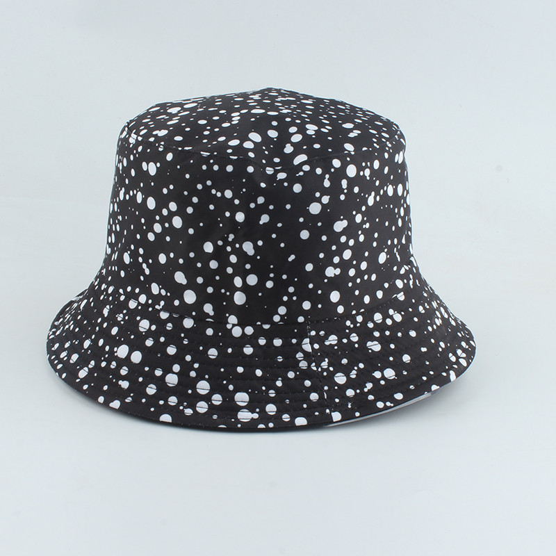 Reversible Bucket Hat Skull Print Fisherman Hat Wide Brim Unisex Cap