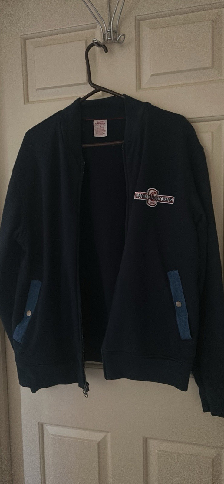 Daniel Cremieux Jeans Men’s M Full Zip Fleece Sweatshirt Navy Pockets Logo