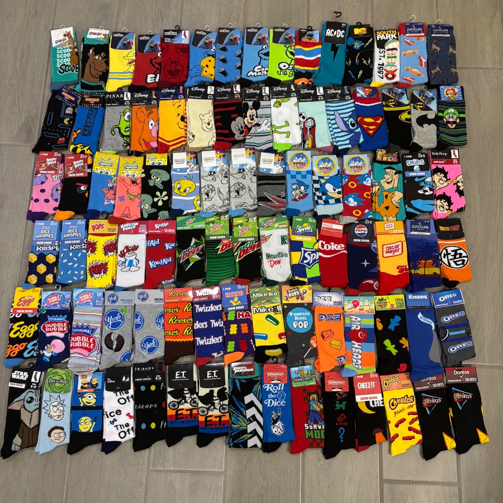 Nostalgic Novelty Crew Socks Fun Hip Food Snack Game Movie Men Women 6-13 Gift