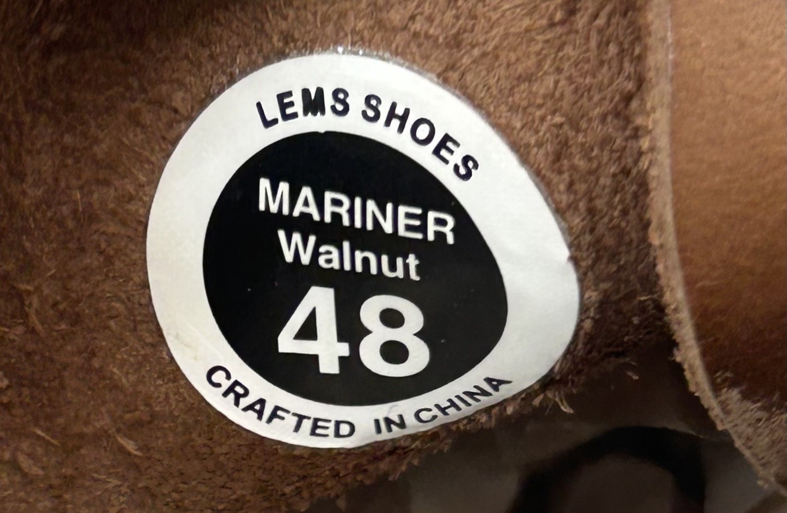 LEMS Men’s Mariner Walnut Brown Leather Zero Drop Boat Shoes EU 48 US 14
